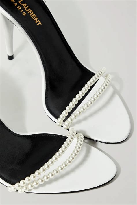 ysl white pearl heels|ysl pumps and heels.